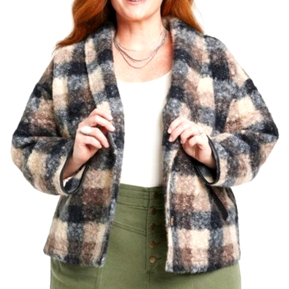 NWT_Knox Rose plaid sweater overcoat - Picture 1 of 12